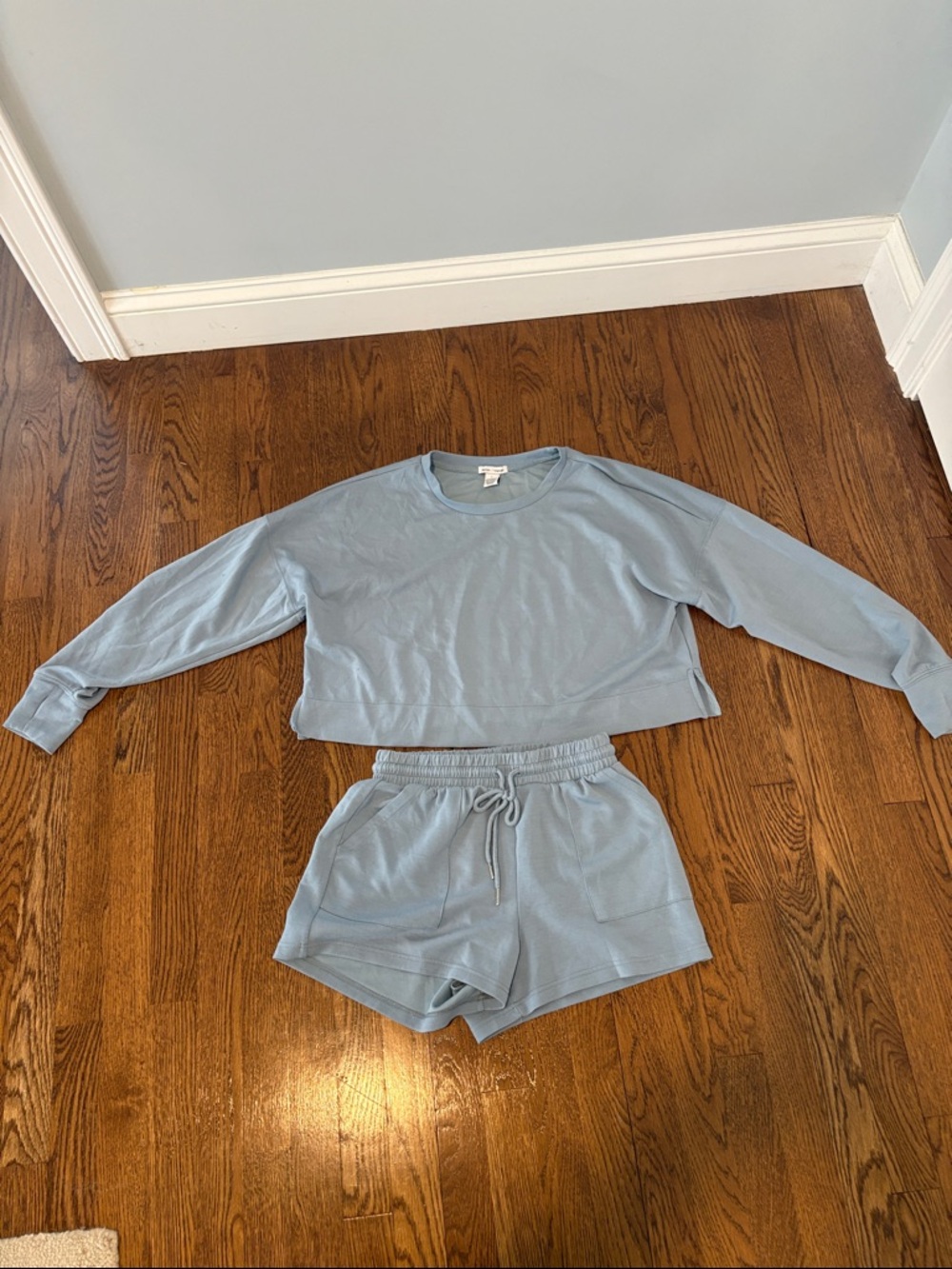 Light Blue Women's Lounge Shorts - Soft Drawstring